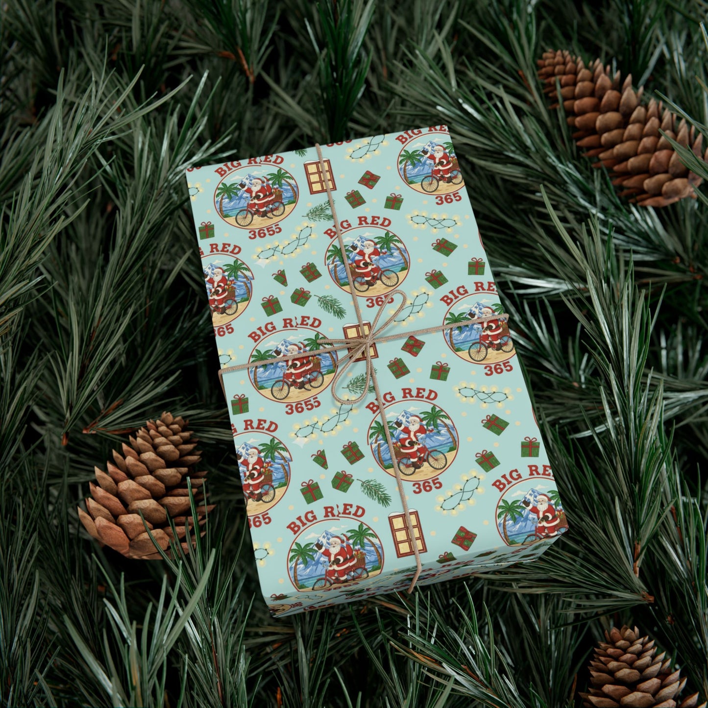 Vintage Big Red 365 Logo Gift Wrap Paper | Retro Biker Pattern
