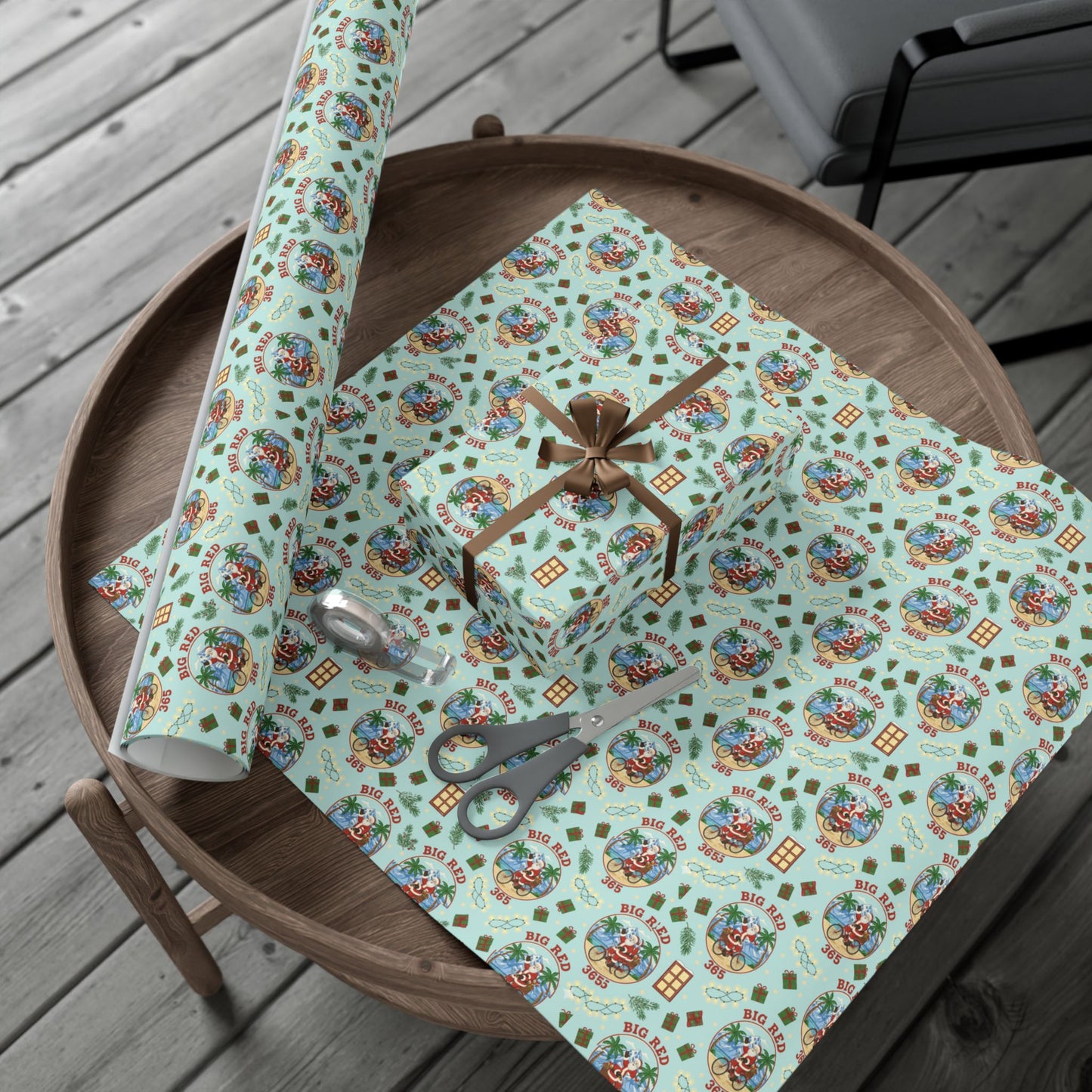 Vintage Big Red 365 Logo Gift Wrap Paper | Retro Biker Pattern