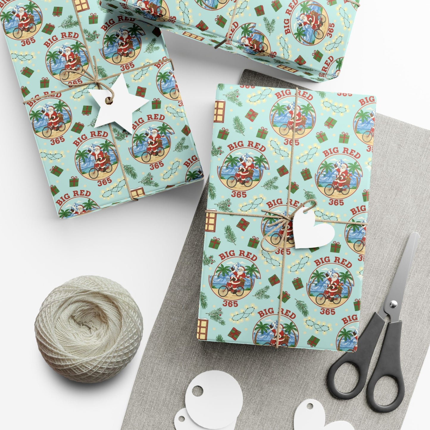 Vintage Big Red 365 Logo Gift Wrap Paper | Retro Biker Pattern