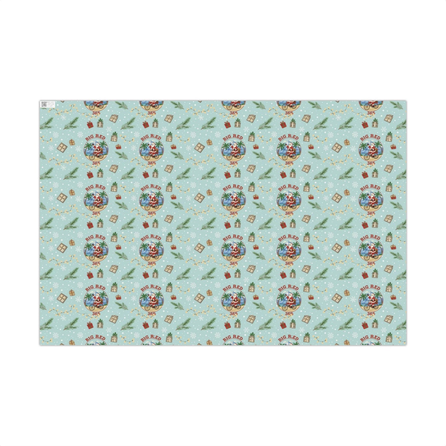 Big Red 365 Bicycle Santa Gift Wrap Paper | Christmas Wrapping Paper