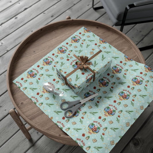 Big Red 365 Bicycle Santa Gift Wrap Paper | Christmas Wrapping Paper