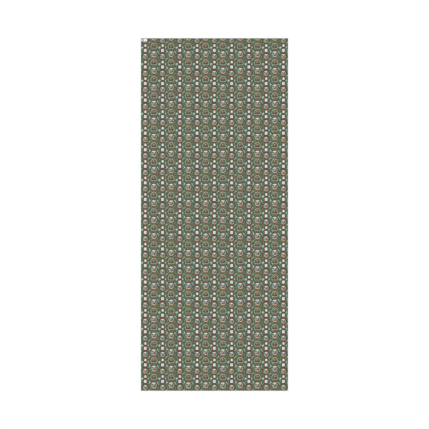 Vintage Santa Snow Globe Pattern Gift Wrap Paper | Christmas Wrapping Paper