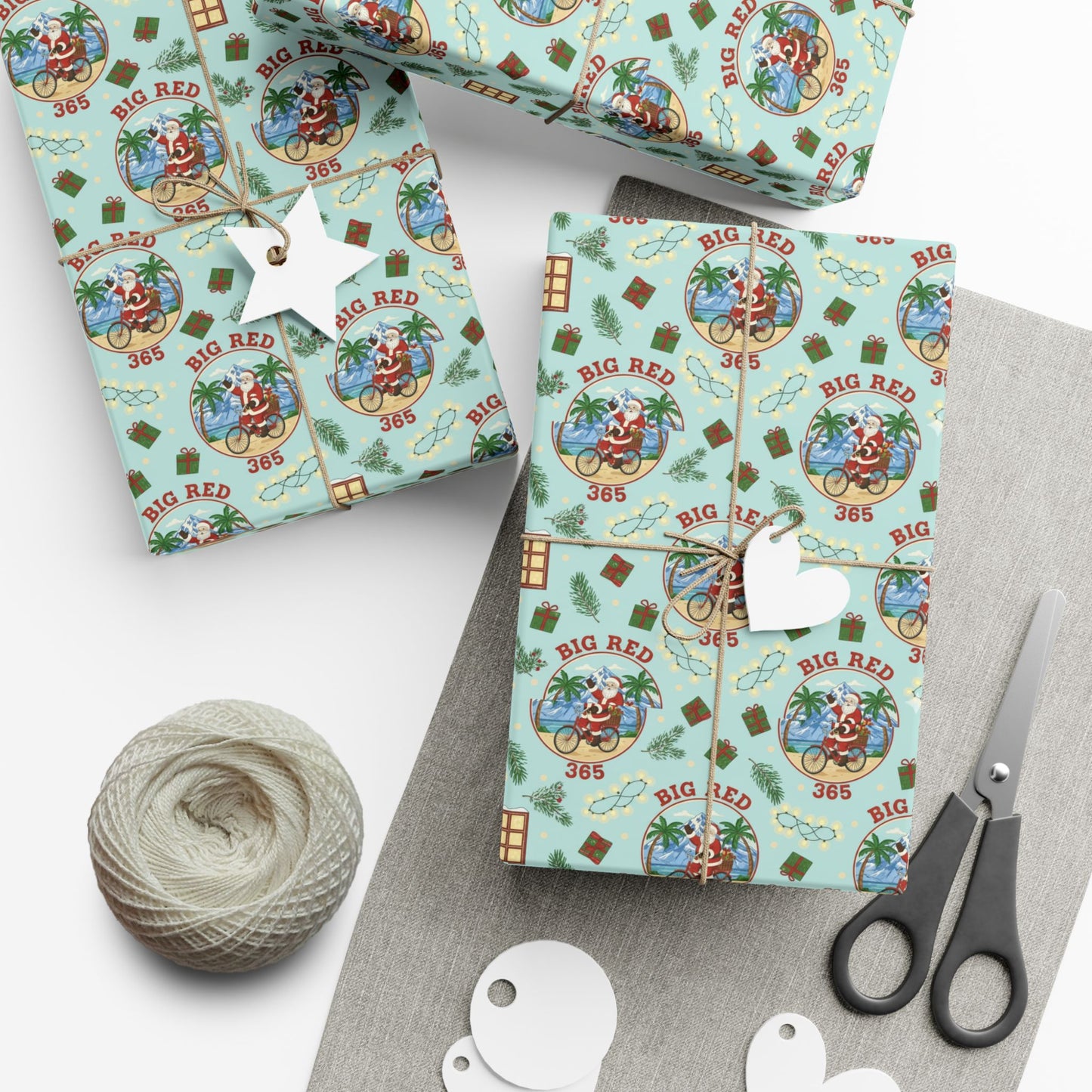 Vintage Big Red 365 Logo Gift Wrap Paper | Retro Biker Pattern