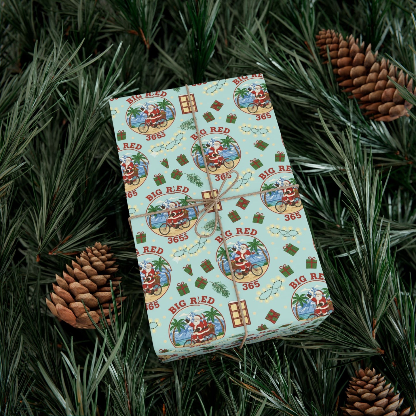 Vintage Big Red 365 Logo Gift Wrap Paper | Retro Biker Pattern